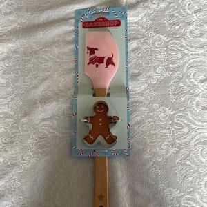 Dachshund  themed silicone spatula with cookie cutter.
